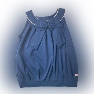 NWT RuffleButts Navy Bow Blouse Top Shirt size 5